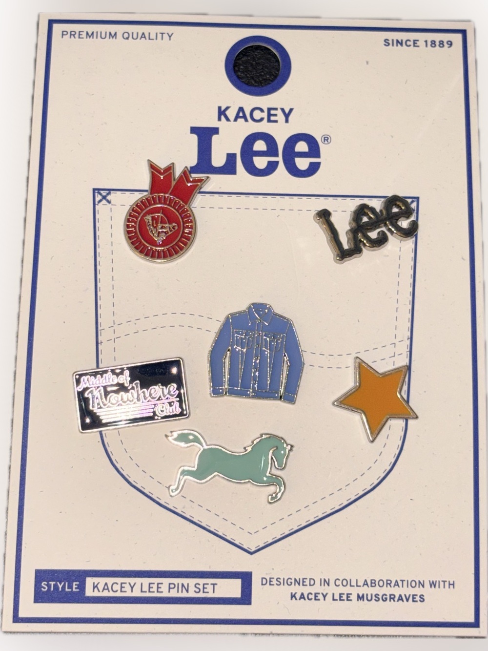 Kacey Musgraves x Lee Jeans "Kacey Lee" 6-Piece Enamel Pin Set - NEW